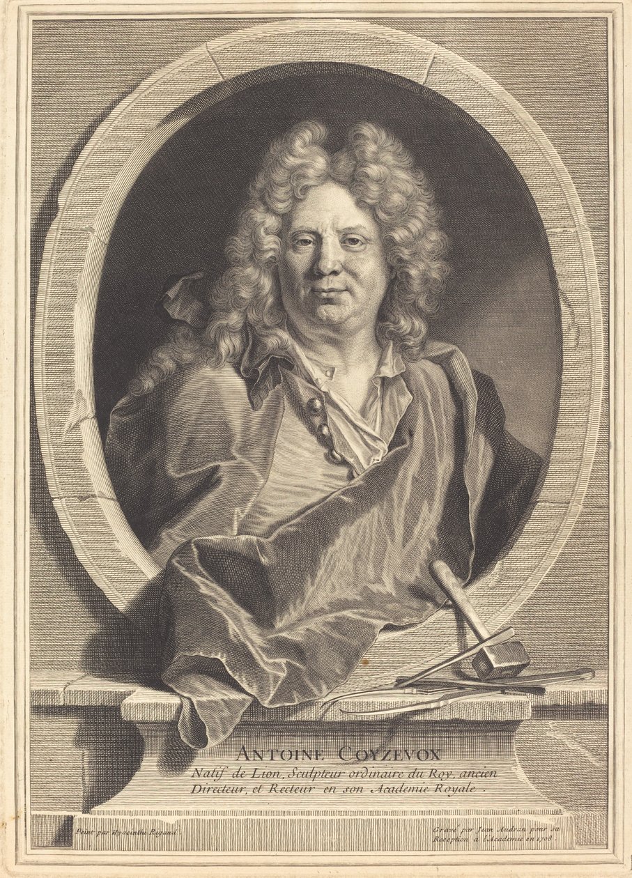 Antoine Coyzevox da Jean Audran after Hyacinthe Rigaud