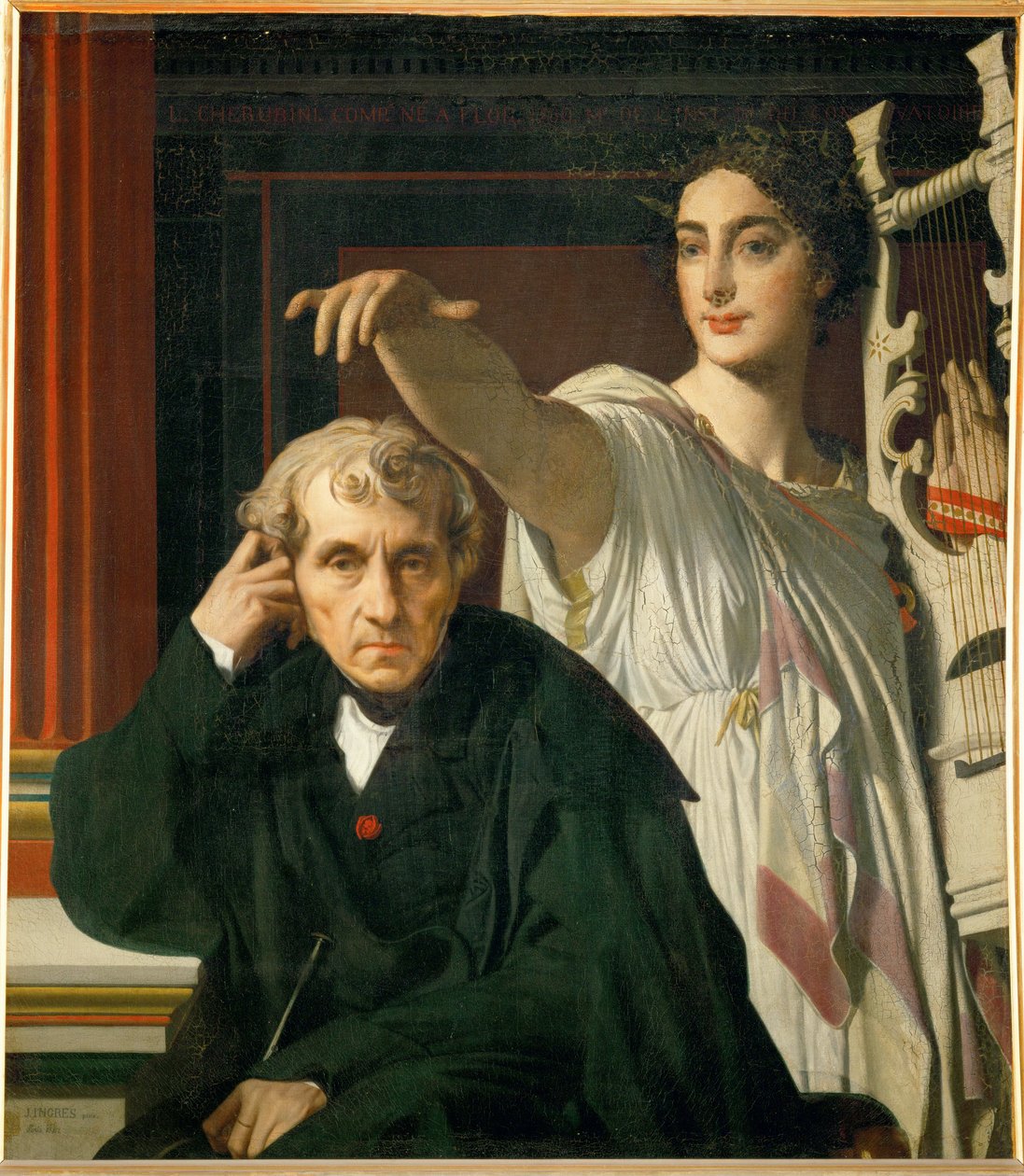 Il compositore Luigi Cherubini e la musa ... da Jean Auguste Dominique Ingres