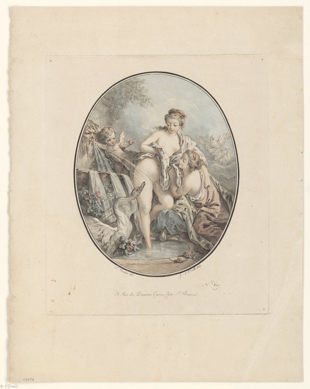 Leda e il cigno da Jean Augustin Léveillé