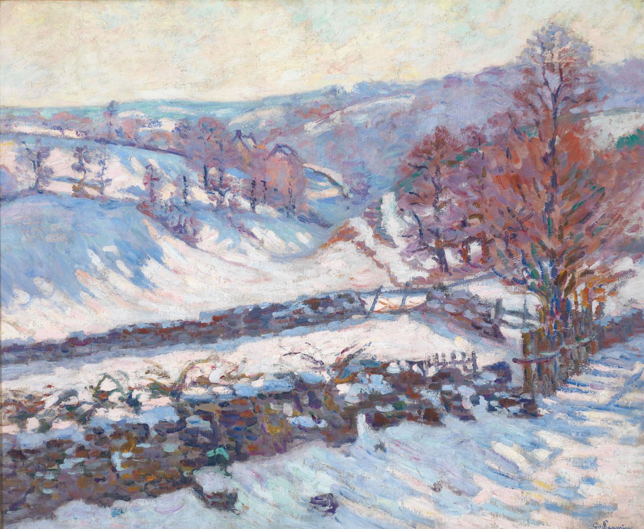 Paesaggio innevato a Crozant da Jean Baptiste Armand Guillaumin