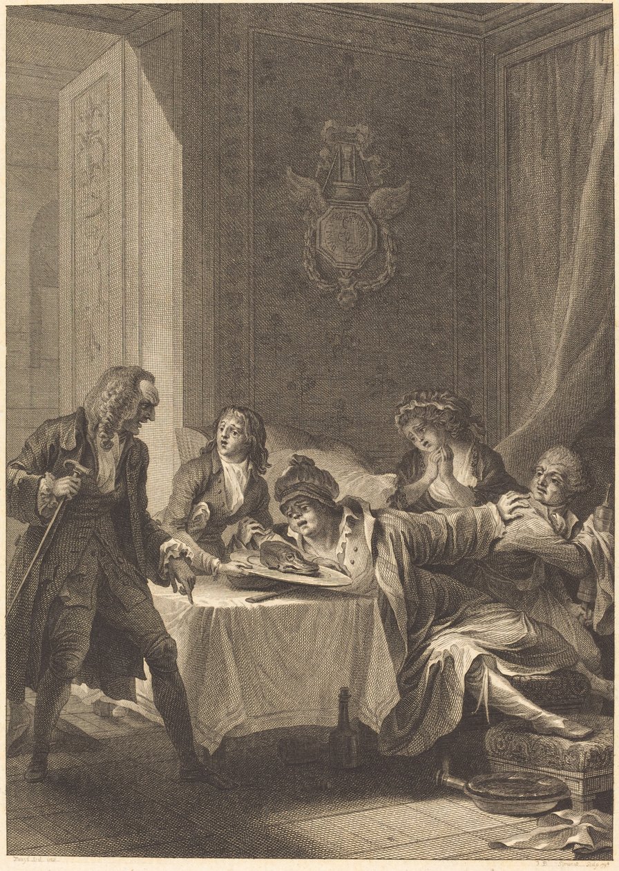 Il ghiottone da Jean Baptiste Blaise Simonet after Jacques Louis François Touzé