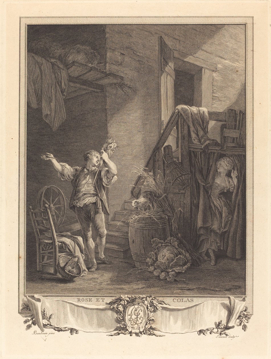 Rosa e Colas da Jean Baptiste Blaise Simonet after Pierre Antoine Baudouin