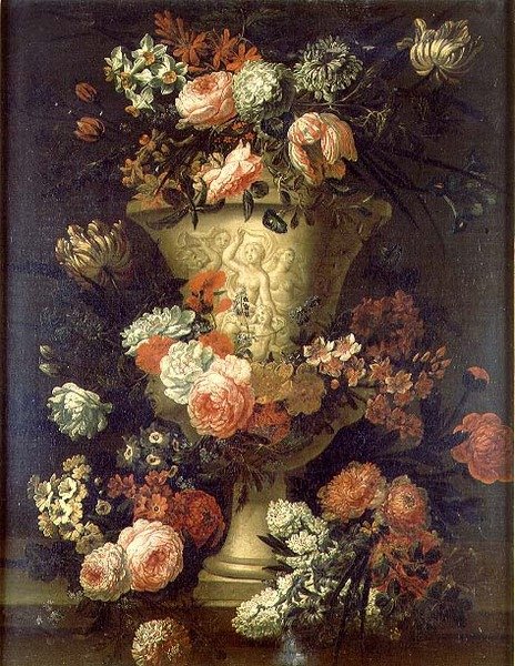 Tulipani, peonie e altri fiori da Jean Baptiste Bosschaert