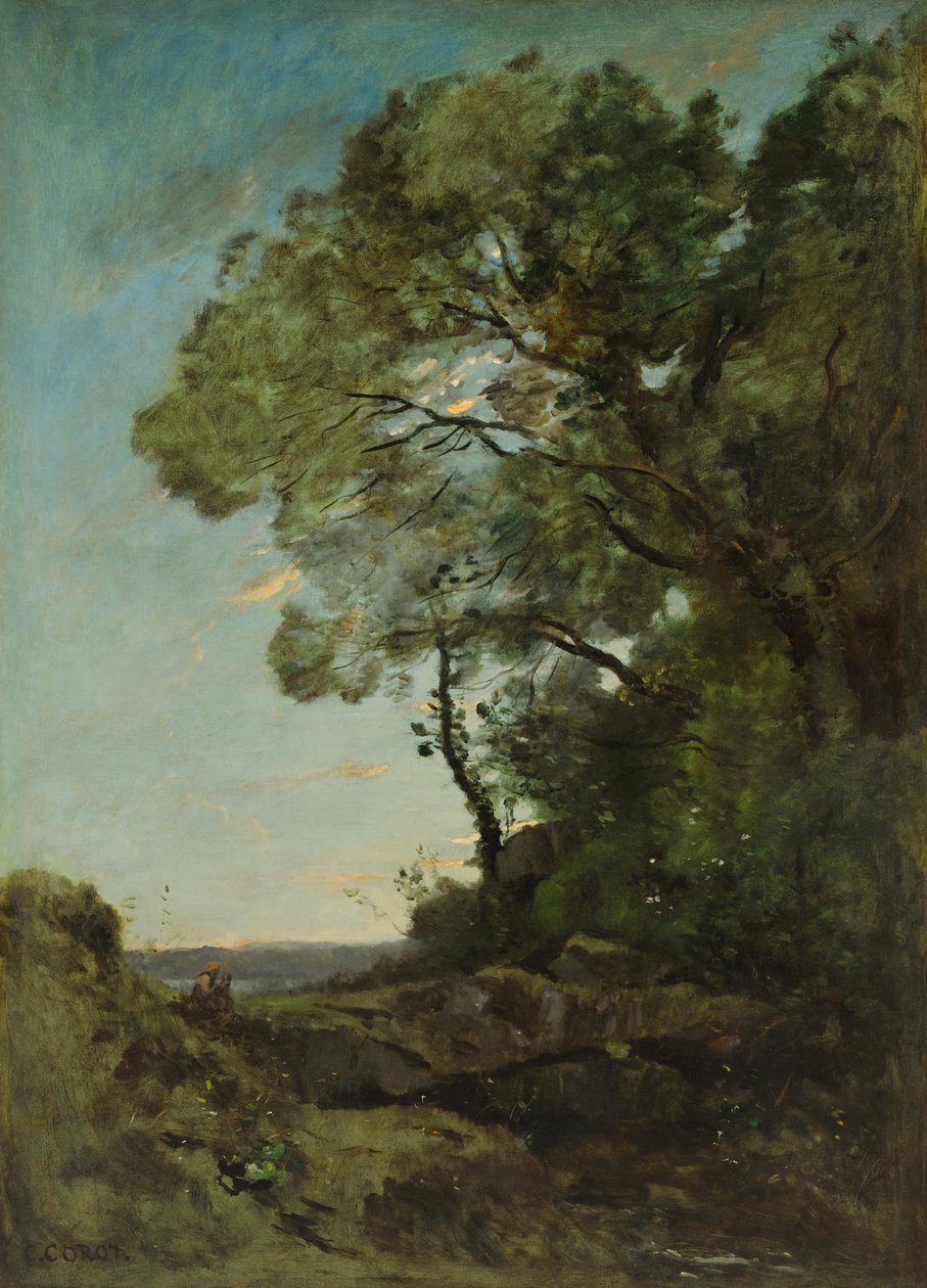 Paesaggio arboreo (sera) da Jean Baptiste Camille Corot