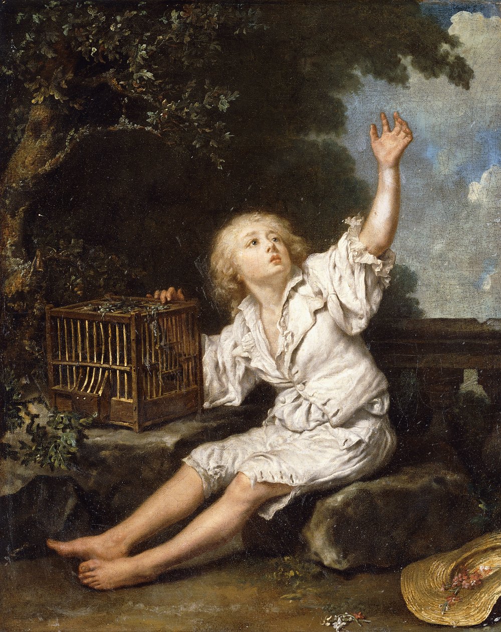 Un ragazzo con una gabbia per uccelli vuota da Jean Baptiste Charpentier