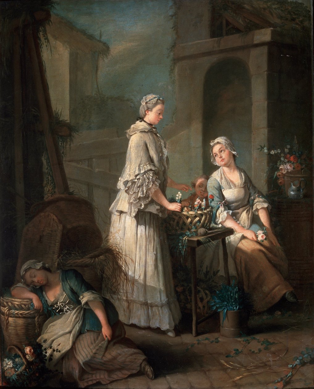 Una fioraia, c. 1795-c. 1799 da Jean Baptiste Charpentier the Elder