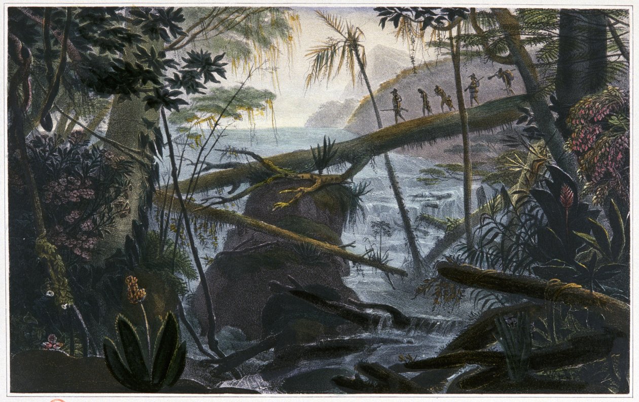 Indiani che attraversano il fiume Parahiba da Jean Baptiste Debret
