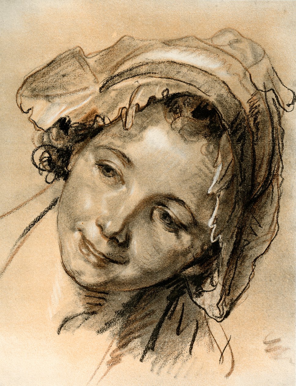 Studio della testa di una ragazza da Jean Baptiste Greuze