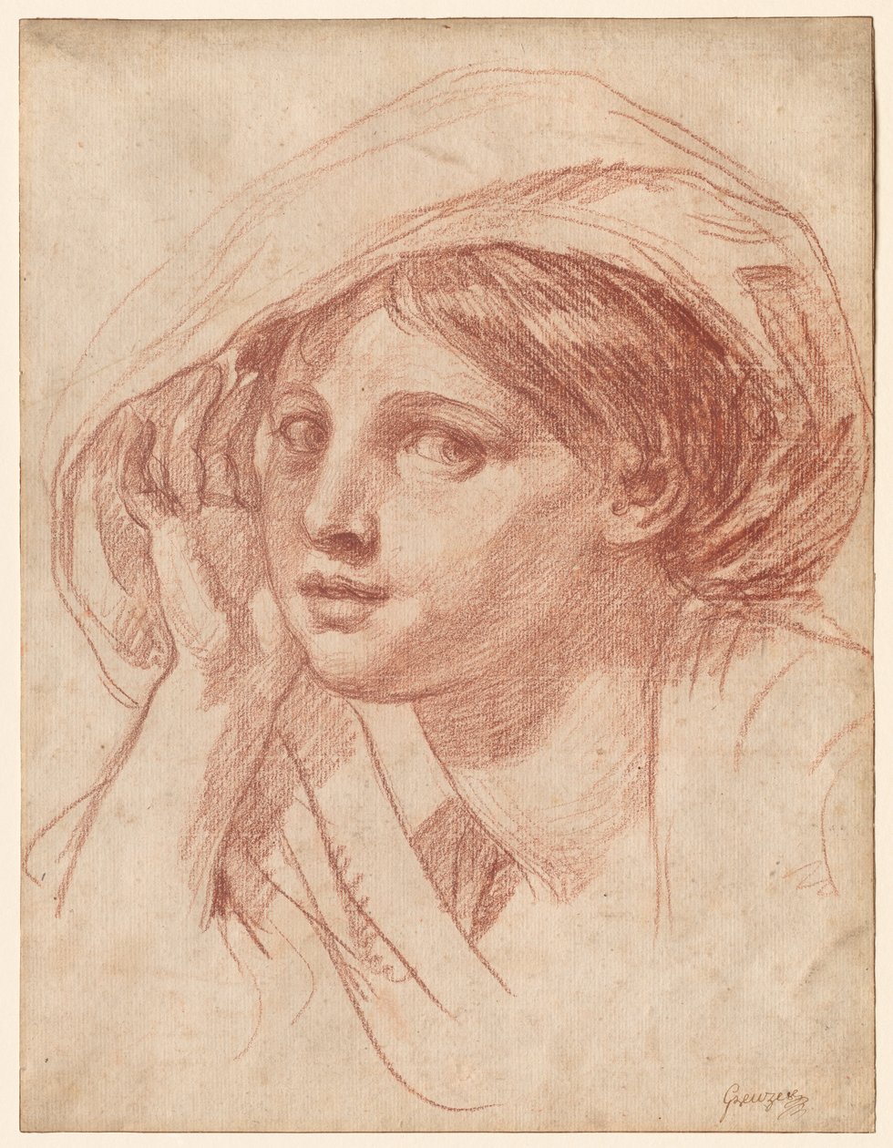 Testa di una giovane donna da Jean Baptiste Greuze