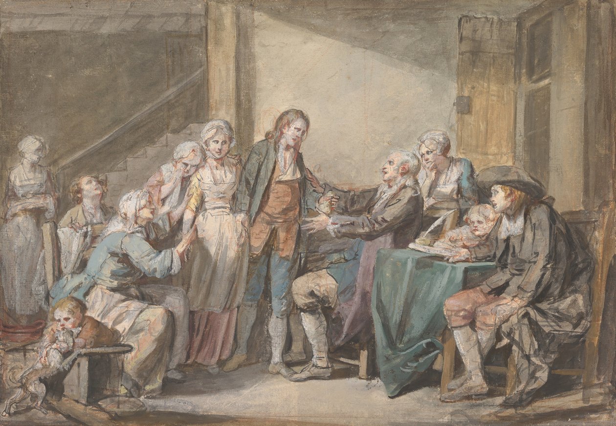 Il contratto di matrimonio da Jean Baptiste Greuze
