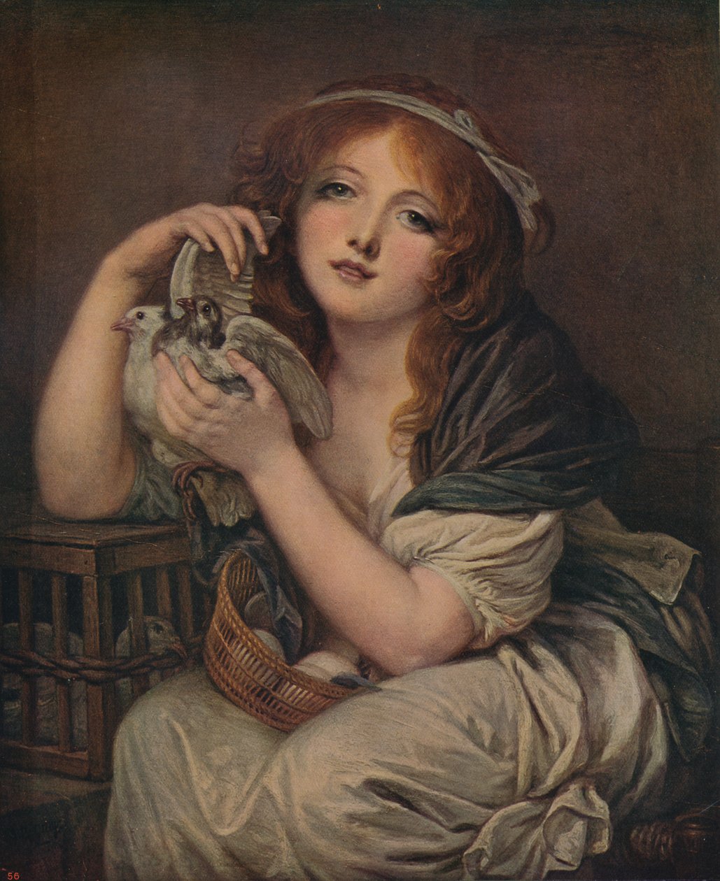 Donna con colombe, 1799-1800, c1915 da Jean Baptiste Greuze