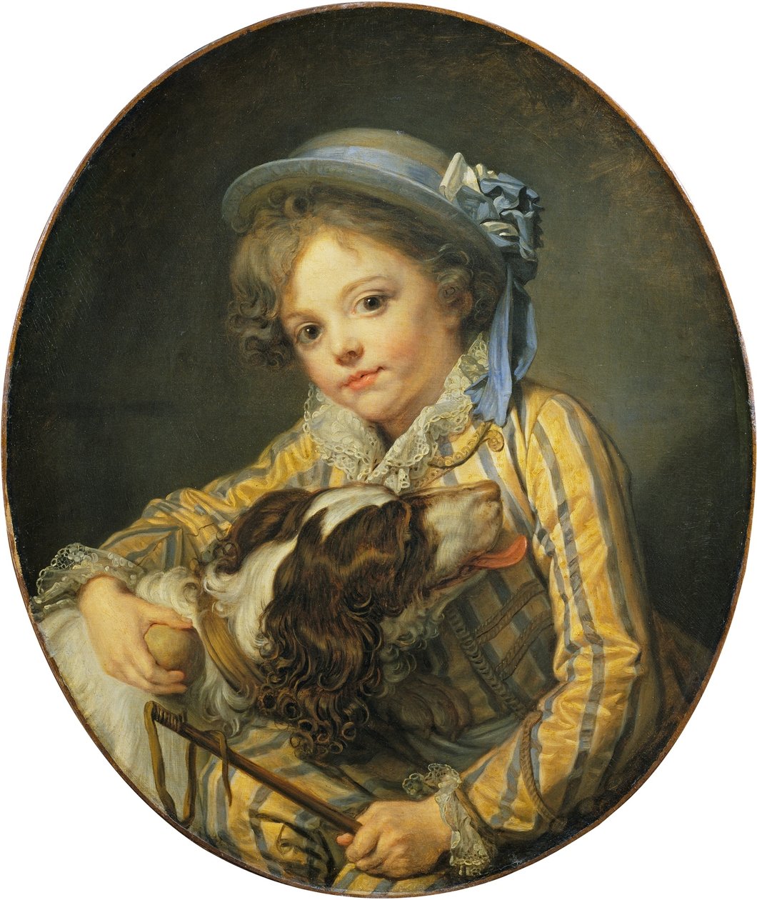 Giovane ragazzo con un cane da Jean Baptiste Greuze