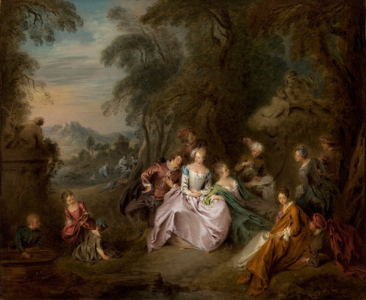 Riposo in un parco da Jean Baptiste Joseph Pater