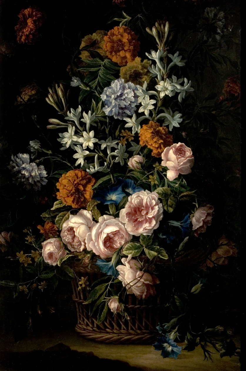 Fiori in un cesto da Jean Baptiste Monnoyer