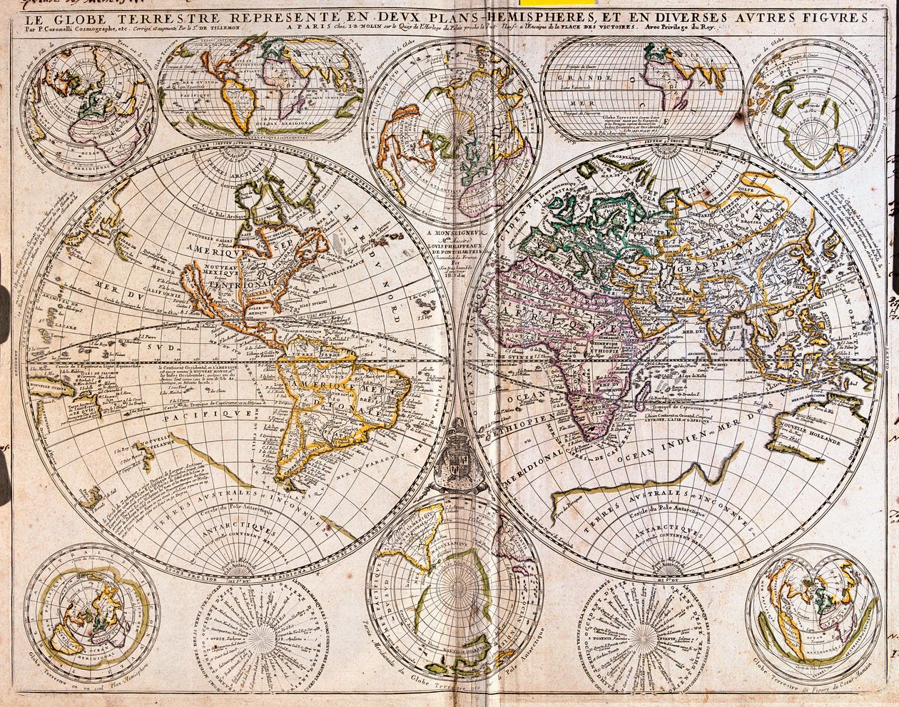Mappa del Mondo da Jean Baptiste Nolin