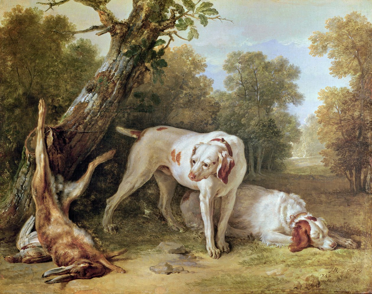 Cane e lepre da Jean Baptiste Oudry