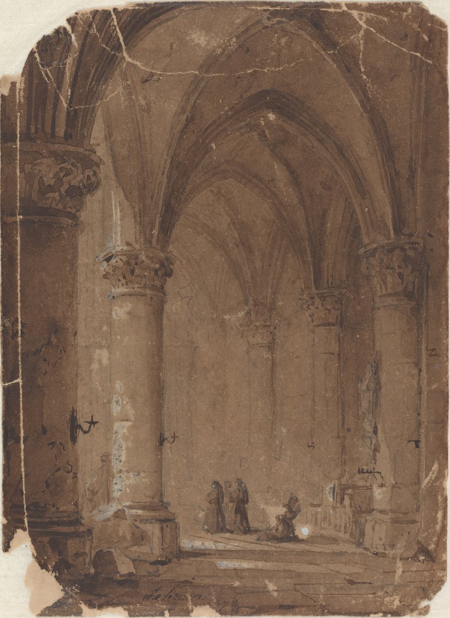Monaci in una Cattedrale da Jean Baptiste Pierre Le Brun