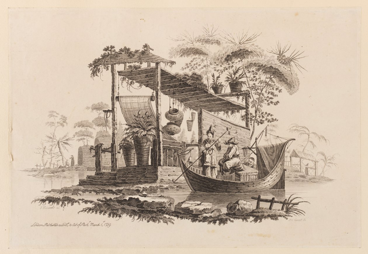 Figure in una barca da Jean Baptiste Pillement