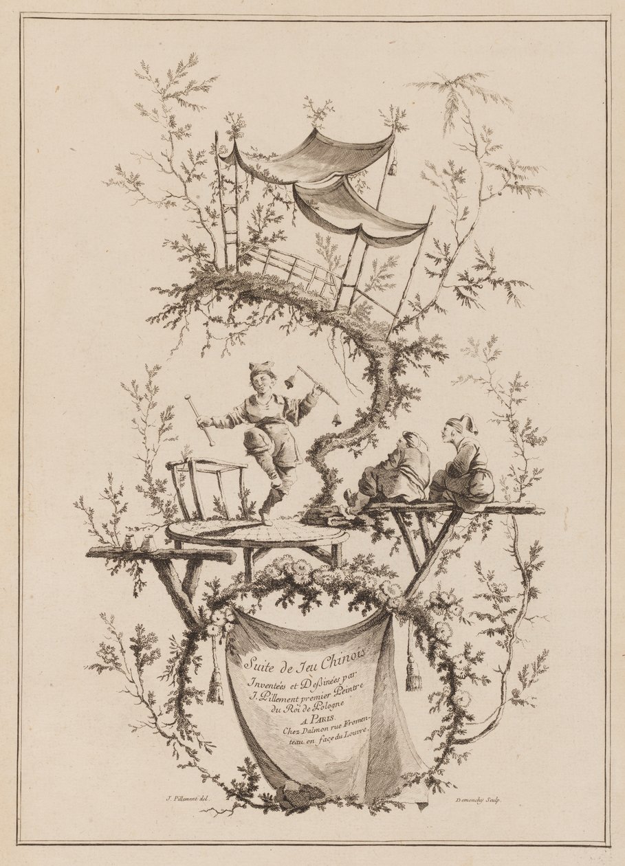 Pagina del titolo, "Suite de Jeu Chinois" da Jean Baptiste Pillement