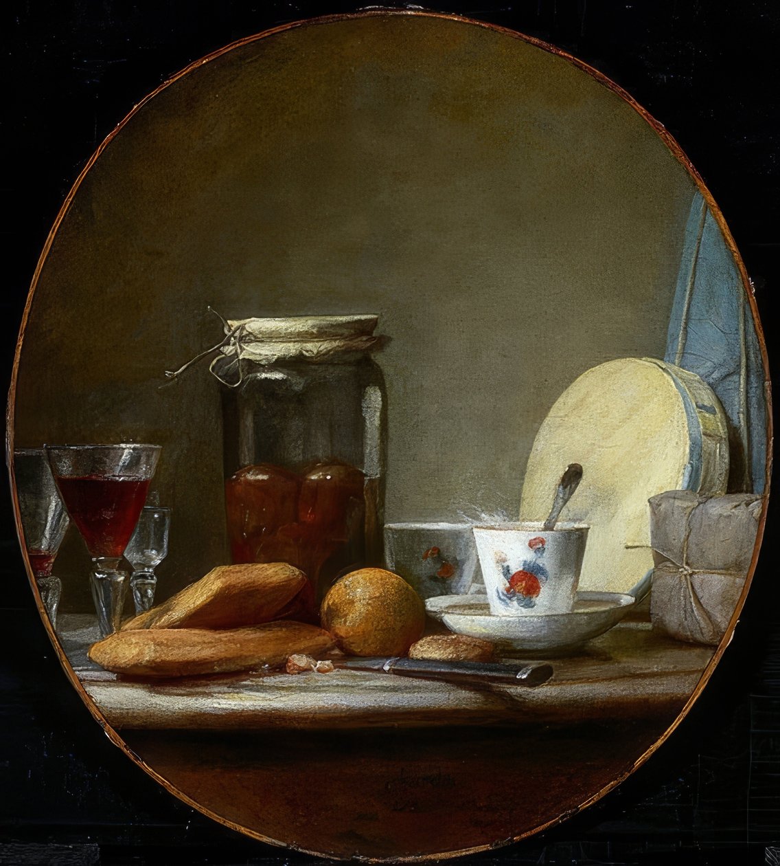 Bicchiere con albicocche, 1758 da Jean Baptiste Simeon Chardin
