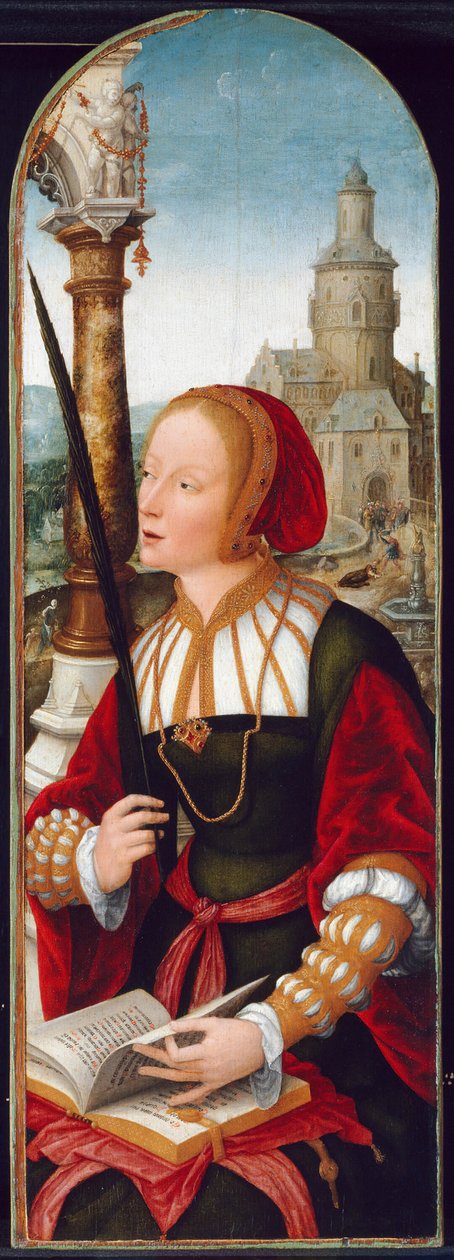 Santa Barbara, c. 1520 da Jean Bellegambe