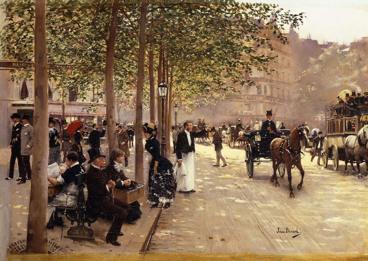 Una strada di Parigi; Un viale parigino, c.1880 da Jean Beraud