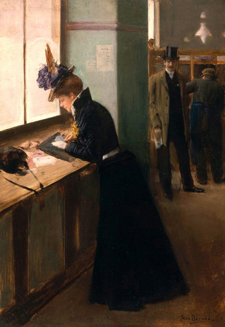 Im Telegraphenbüro da Jean Beraud