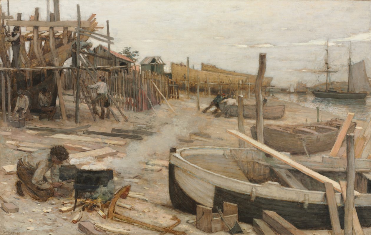 Il cantiere navale, c.1875 da Jean Charles Cazin