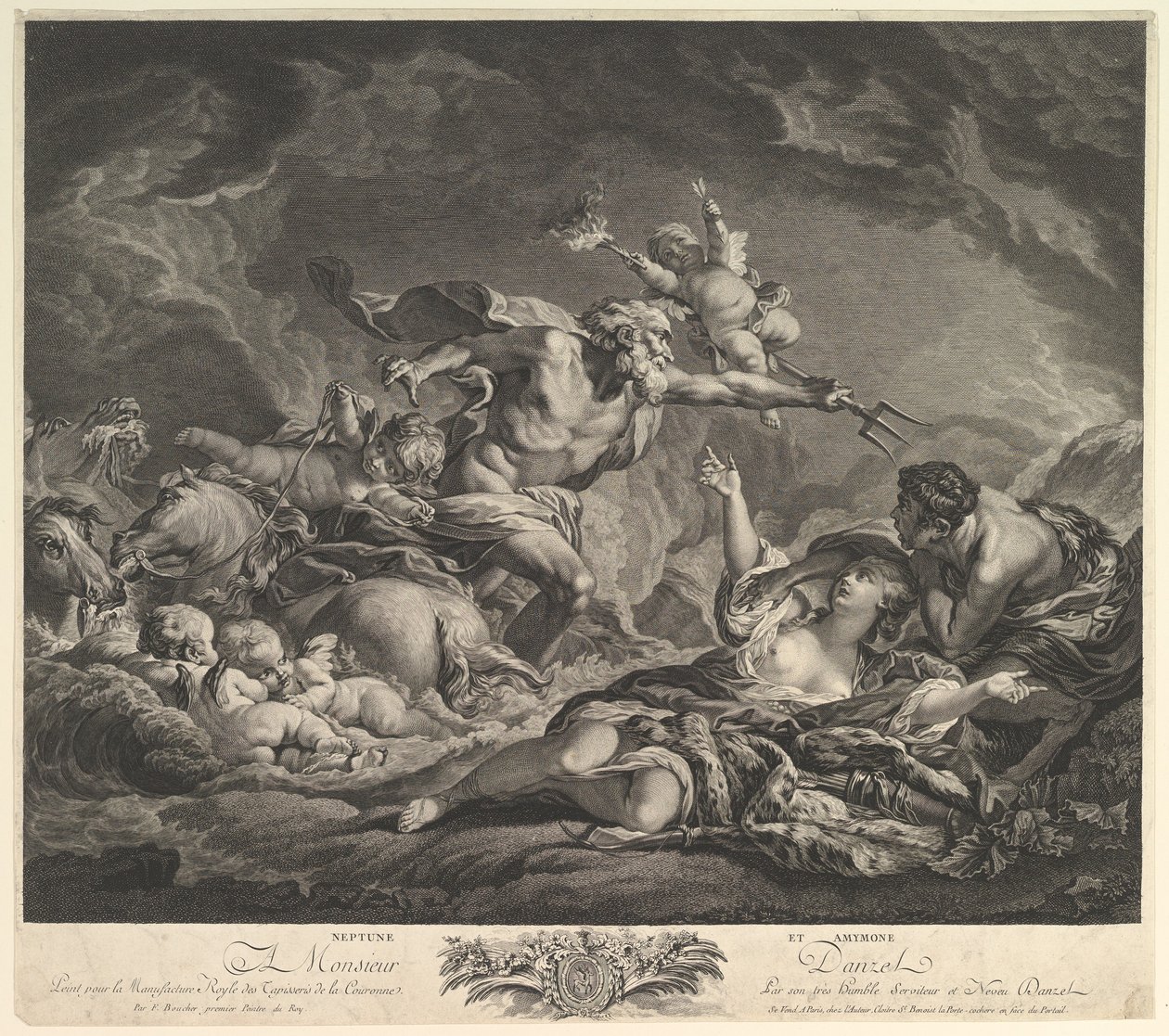 Nettuno e Amimone, XVIII secolo da Jean Claude Danzel