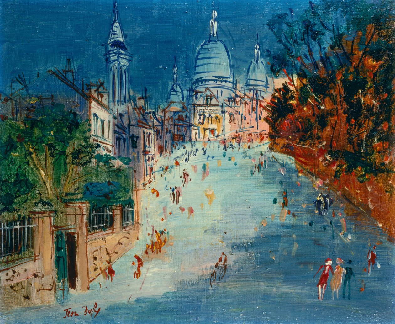 Una strada di Montmartre (olio su tela) da Jean Dufy