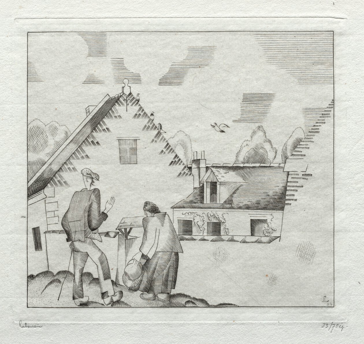 Abitanti del villaggio, chiacchiere da Jean Emile Laboureur