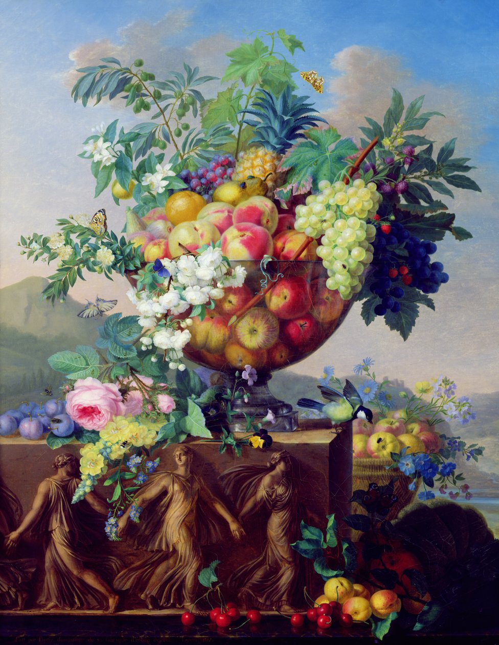 Coppa con fiori e frutta da Jean Francois Bony