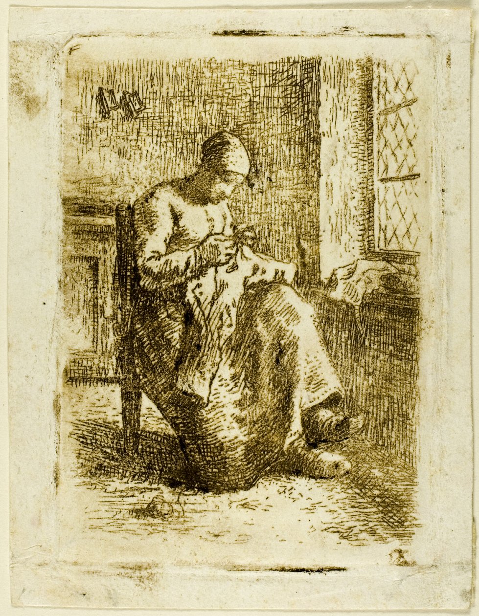 Una donna che cuce da Jean Francois Millet