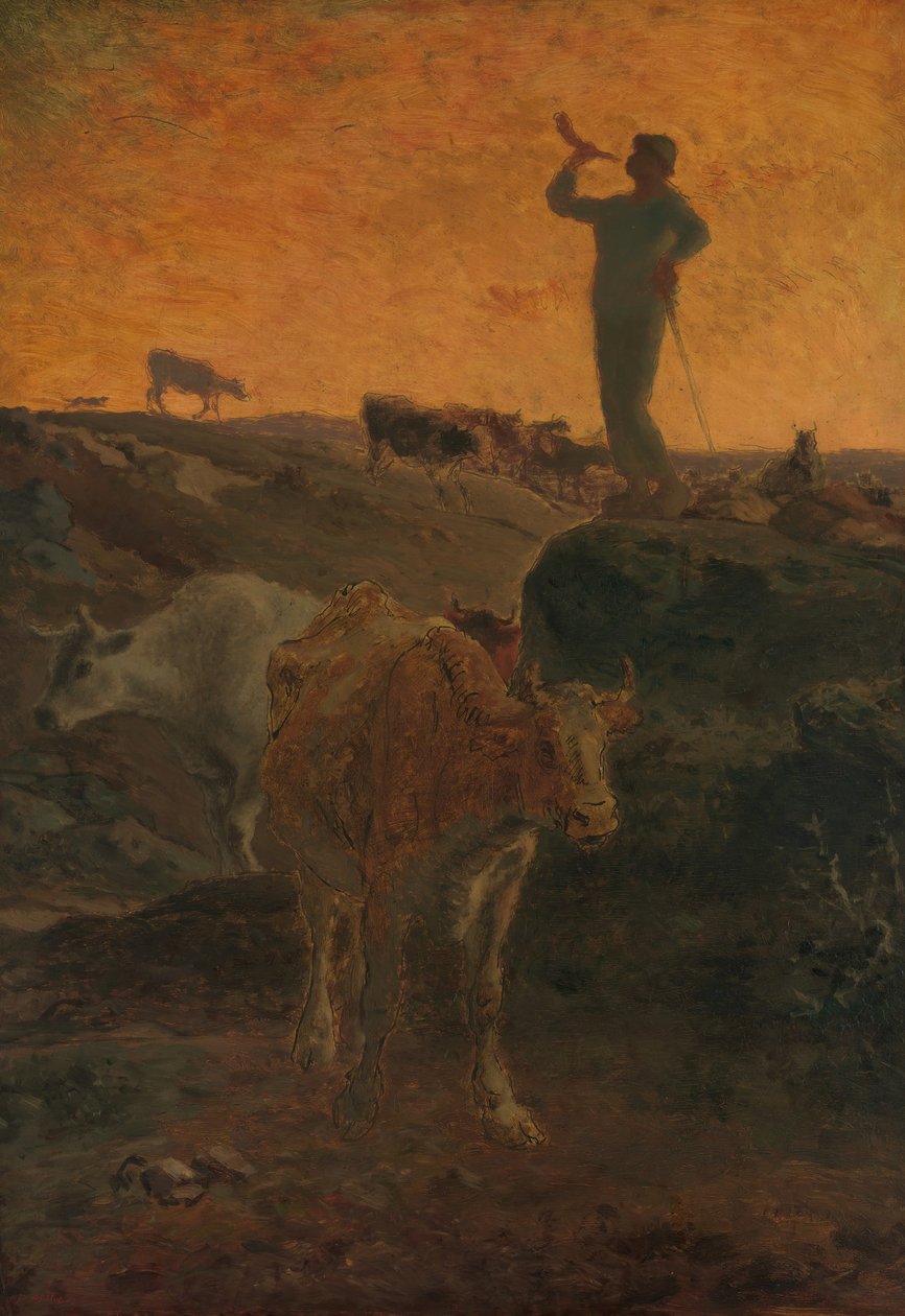 Richiamo delle mucche a casa, ca. 1872 da Jean Francois Millet