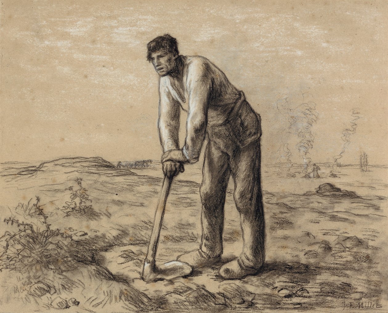 Uomo con una zappa, c.1860-62 da Jean Francois Millet