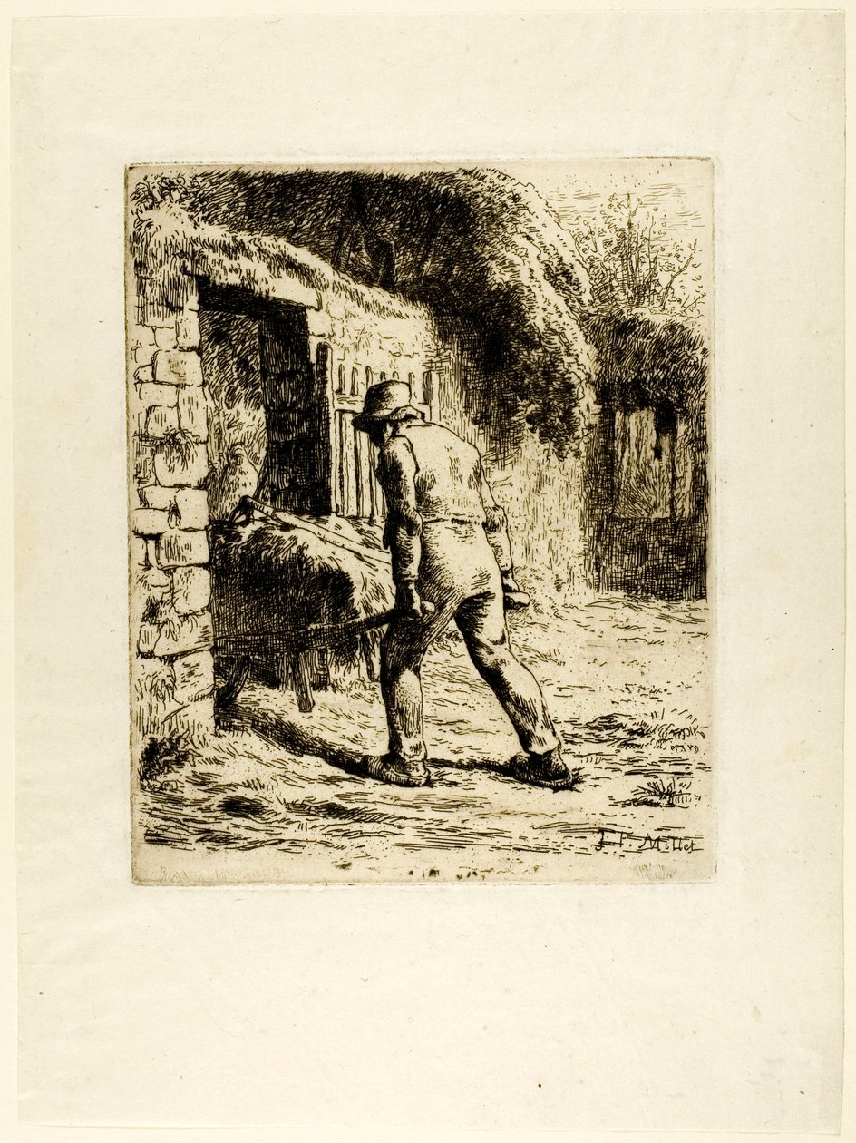 Contadino con carriola da Jean Francois Millet