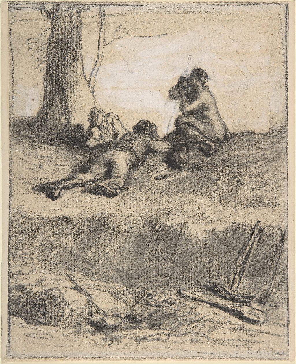Operai stradali a pranzo, ca. 1850-52 da Jean Francois Millet