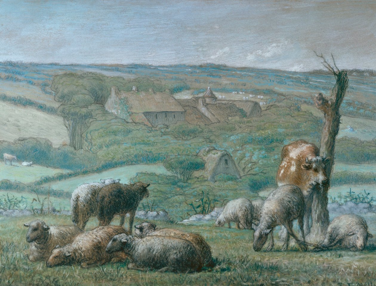 La fattoria a Lieu-Bailly, 1871 da Jean Francois Millet