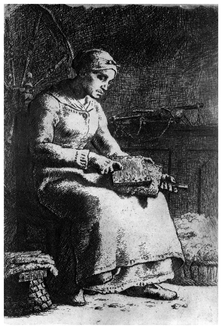 Il cardatore di lana da Jean Francois Millet