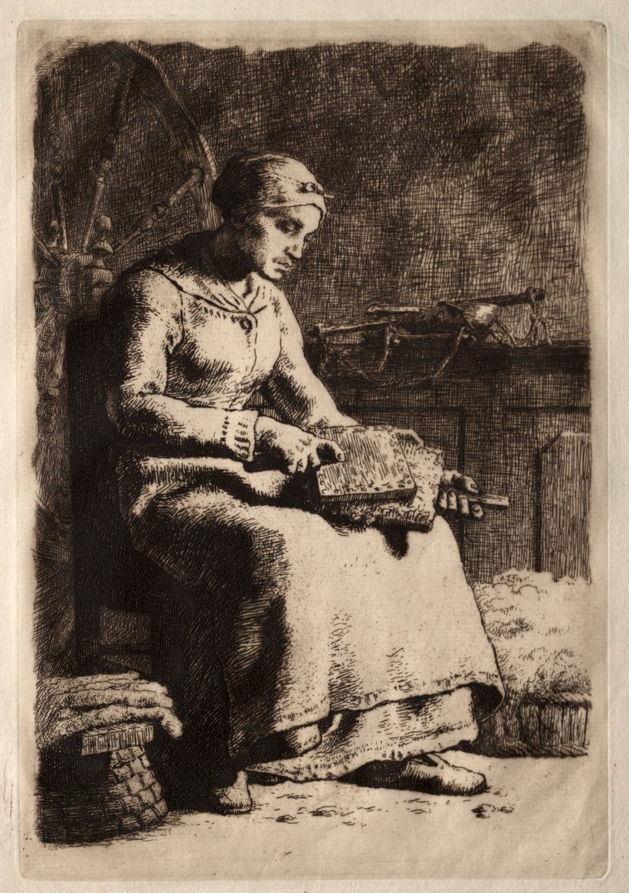 Donna che carda da Jean Francois Millet