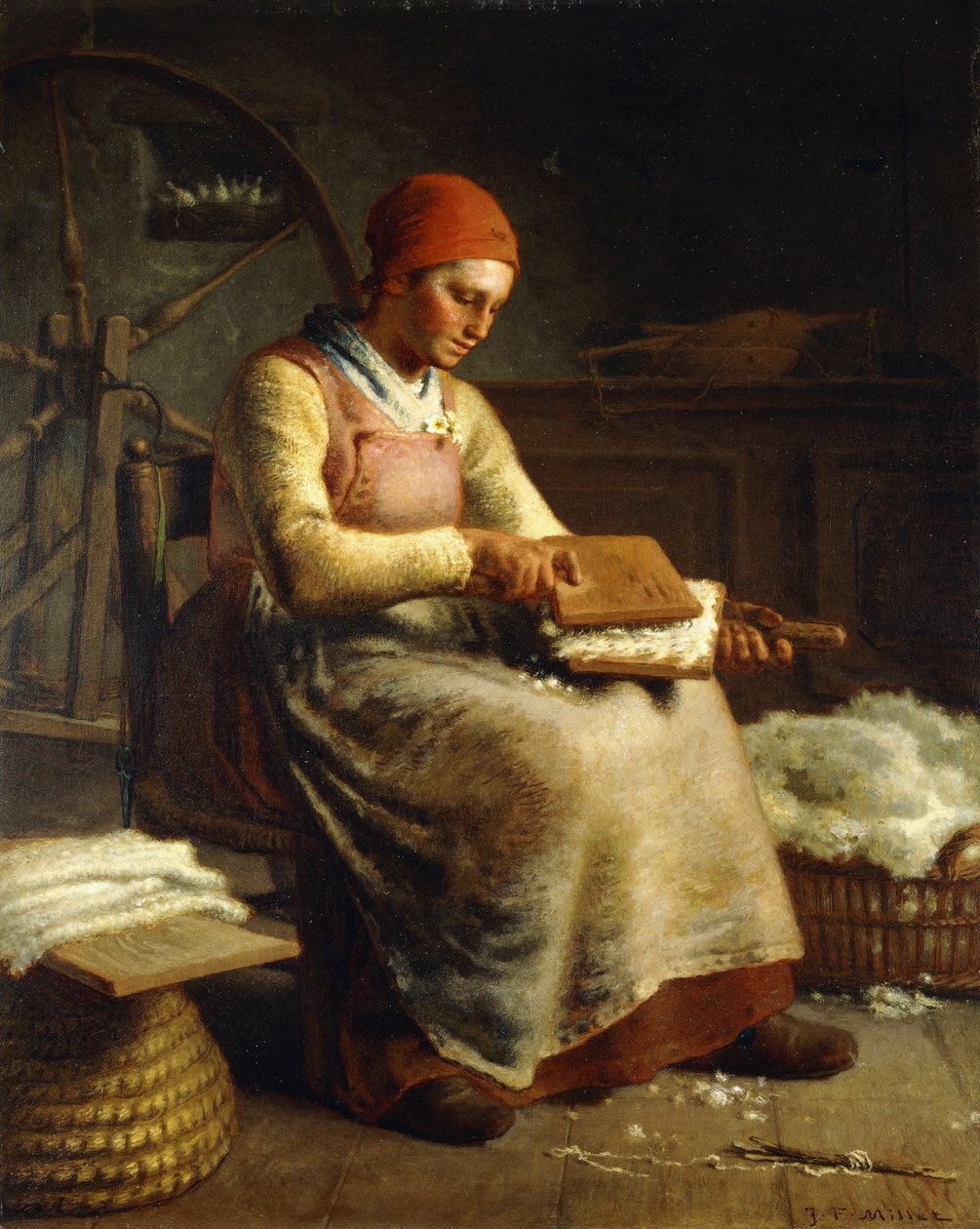 Donna che carda la lana da Jean Francois Millet