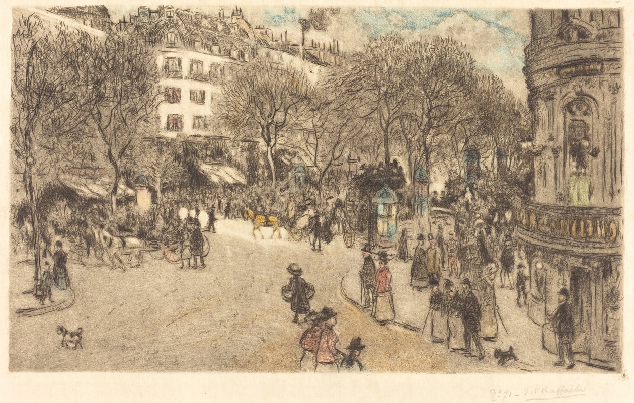 Il Boulevard des Italiens da Jean Francois Raffaelli