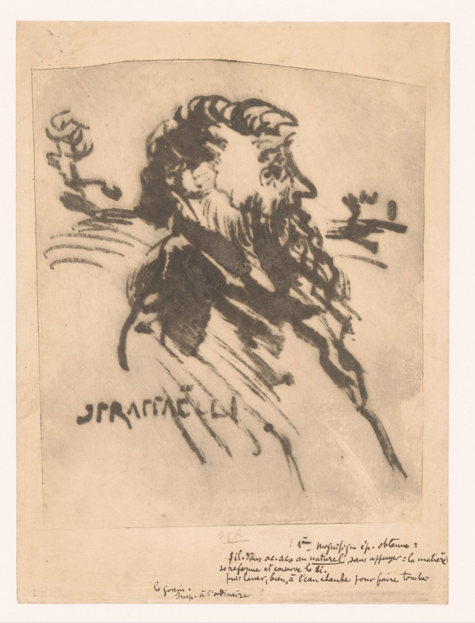 Uomo con barba di profilo da Jean Francois Raffaelli