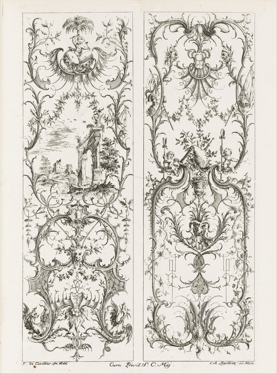 Due Pannelli Verticali da Jean François Cuvilliés