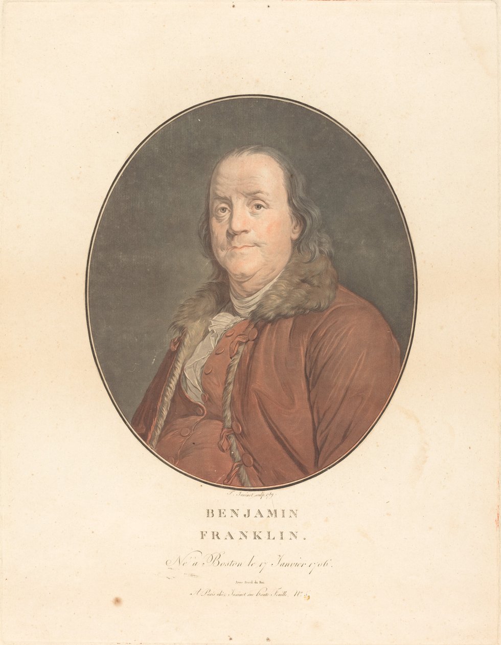 Benjamin Franklin da Jean François Janinet and Joseph Siffred Duplessis
