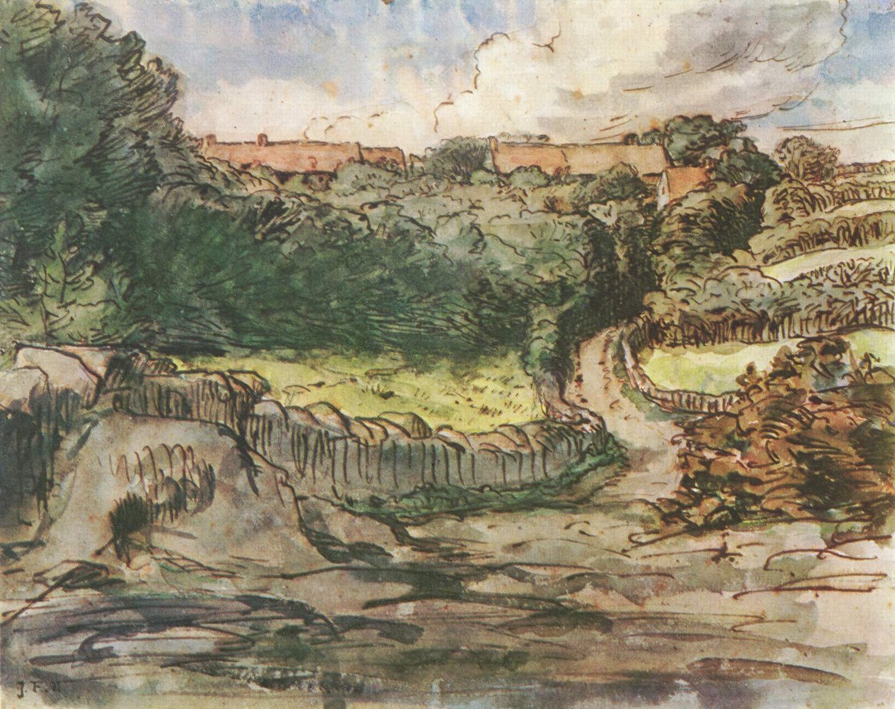 Tedesco: La fattoria dei cugini a Gréville da Jean Francois Millet