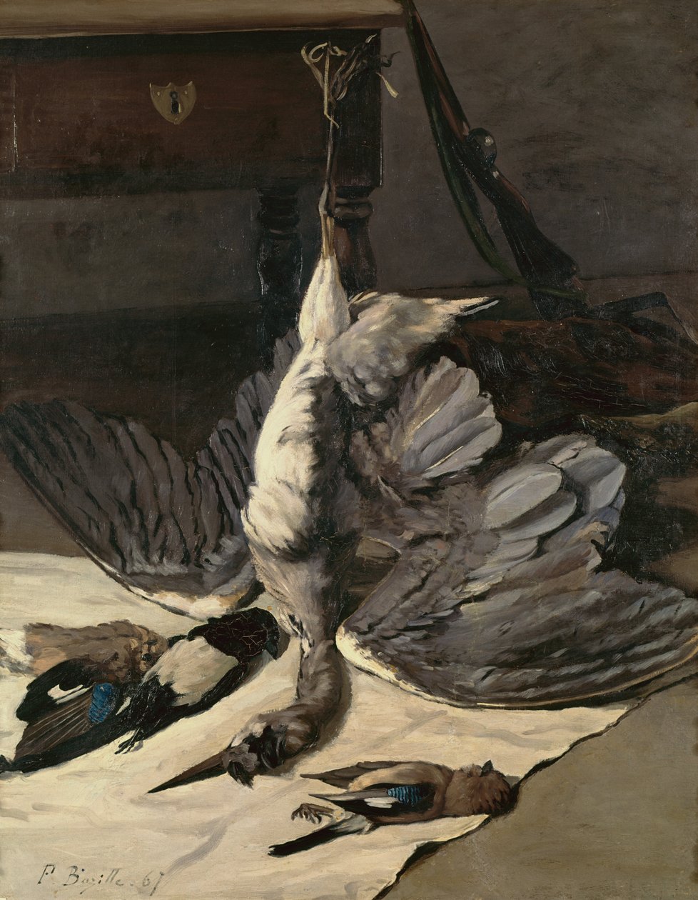 Natura morta con airone da Jean Frederic Bazille