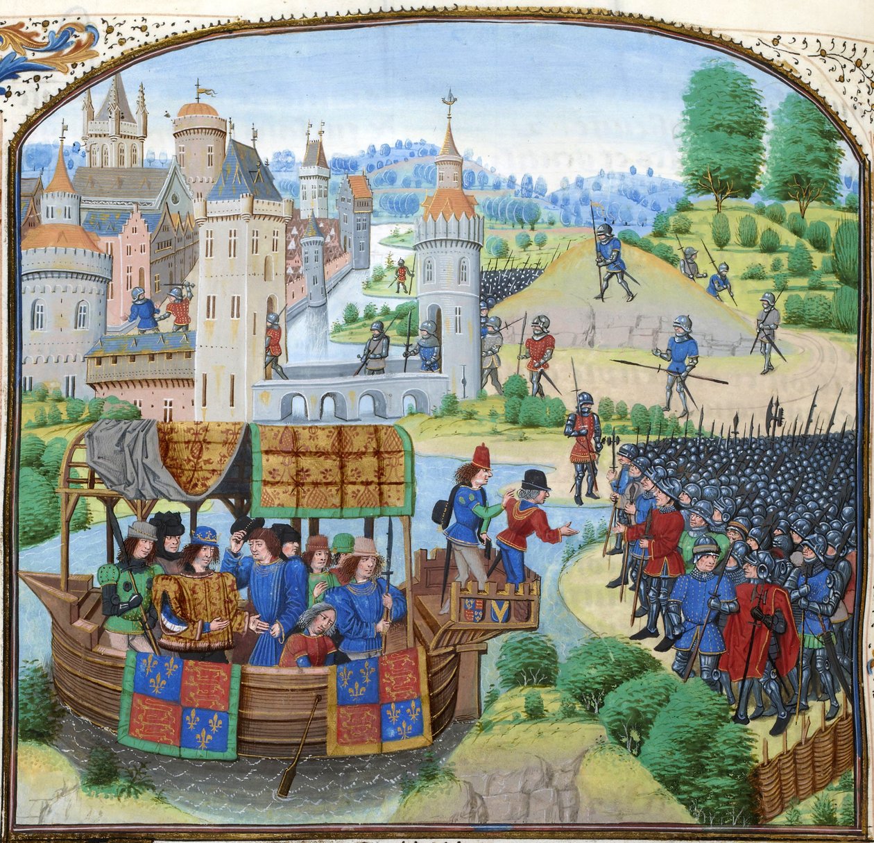 Jean Froissart, Cronache, 154v, 12148 btv1b8438605hf336, raccolto da Jean Froissart
