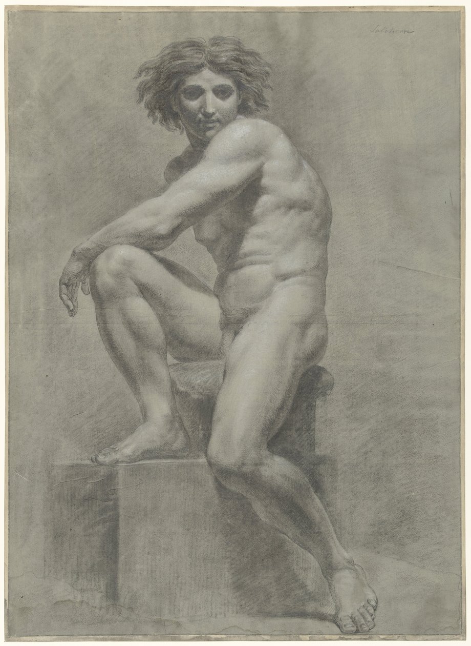 Nudo maschile seduto da Jean Grandjean