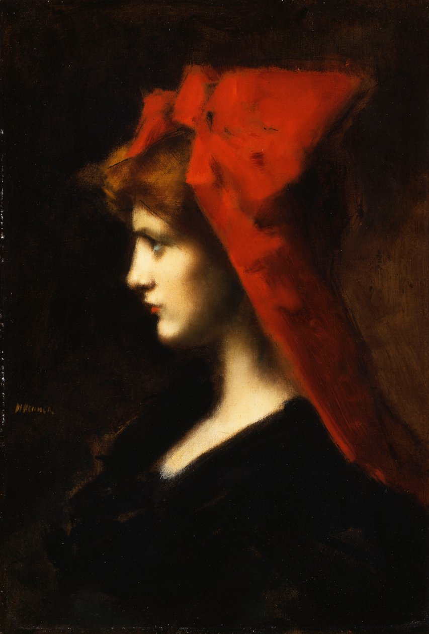 Il cappello rosso da Jean Jacques Henner